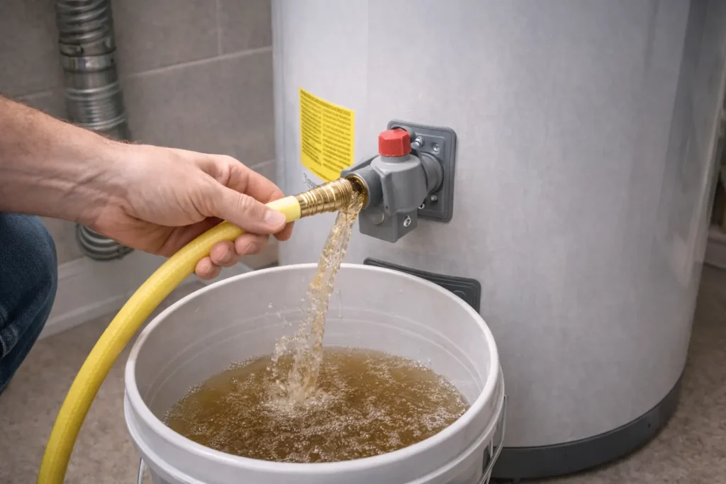 Checking thermostat settings on water heater