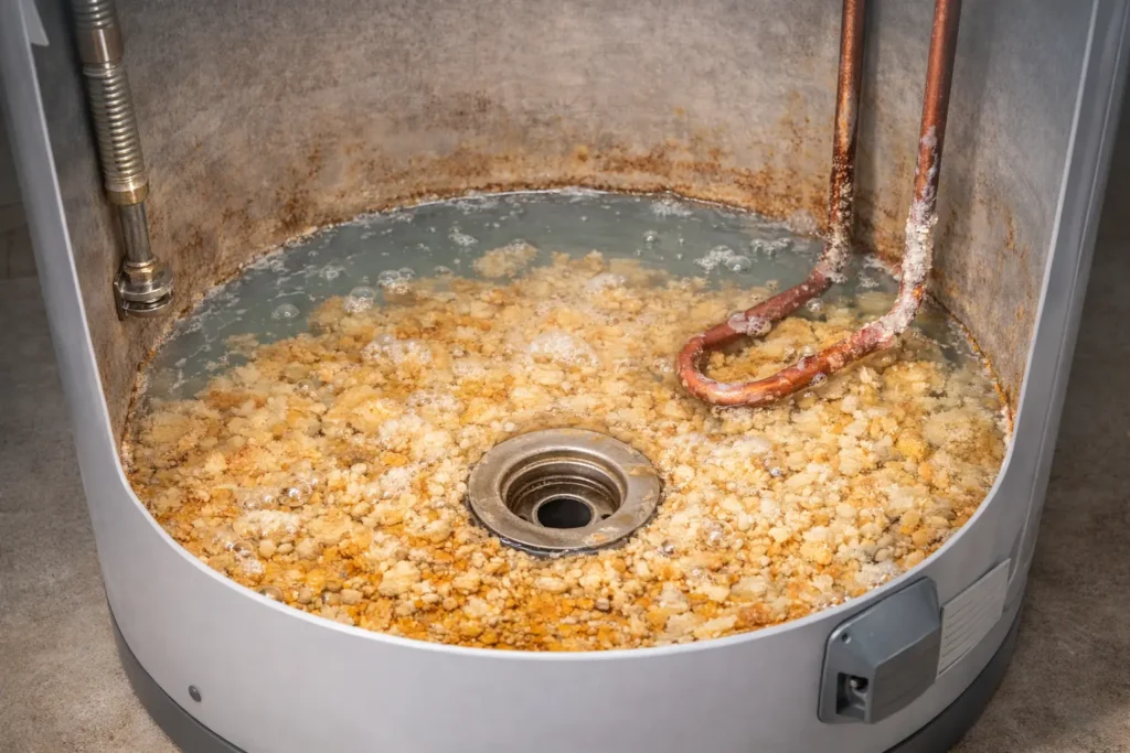 Sediment buildup causing water heater heating problems