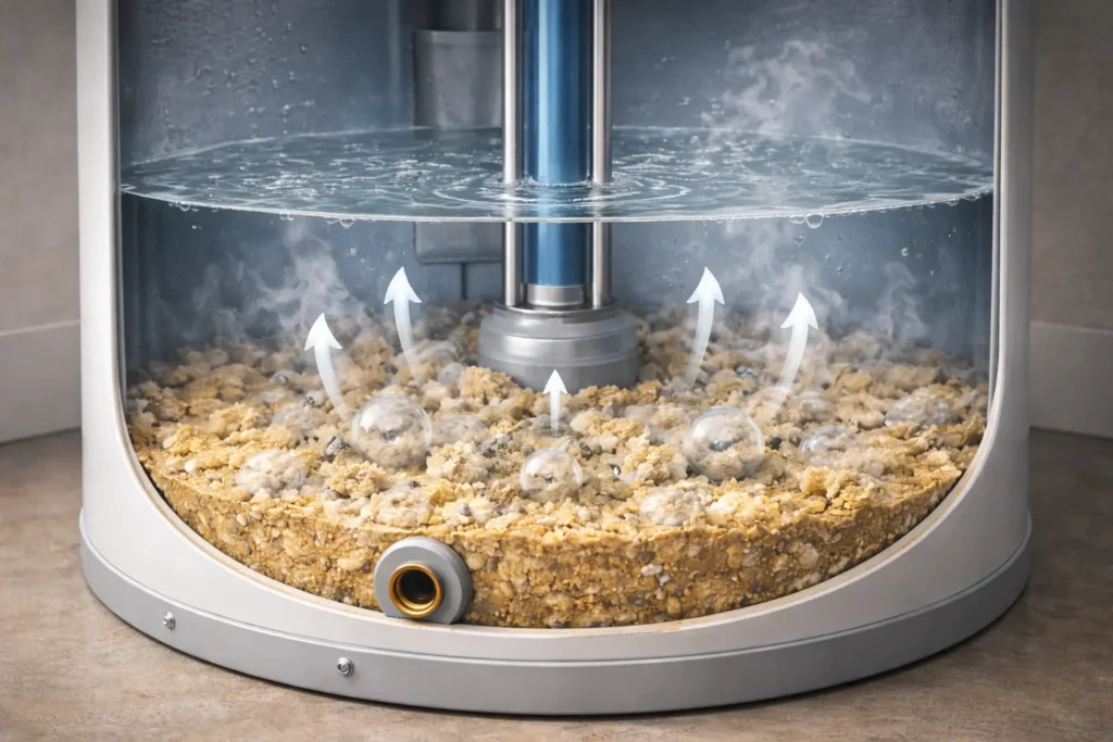 Steam bubbles causing popping noise in water heater